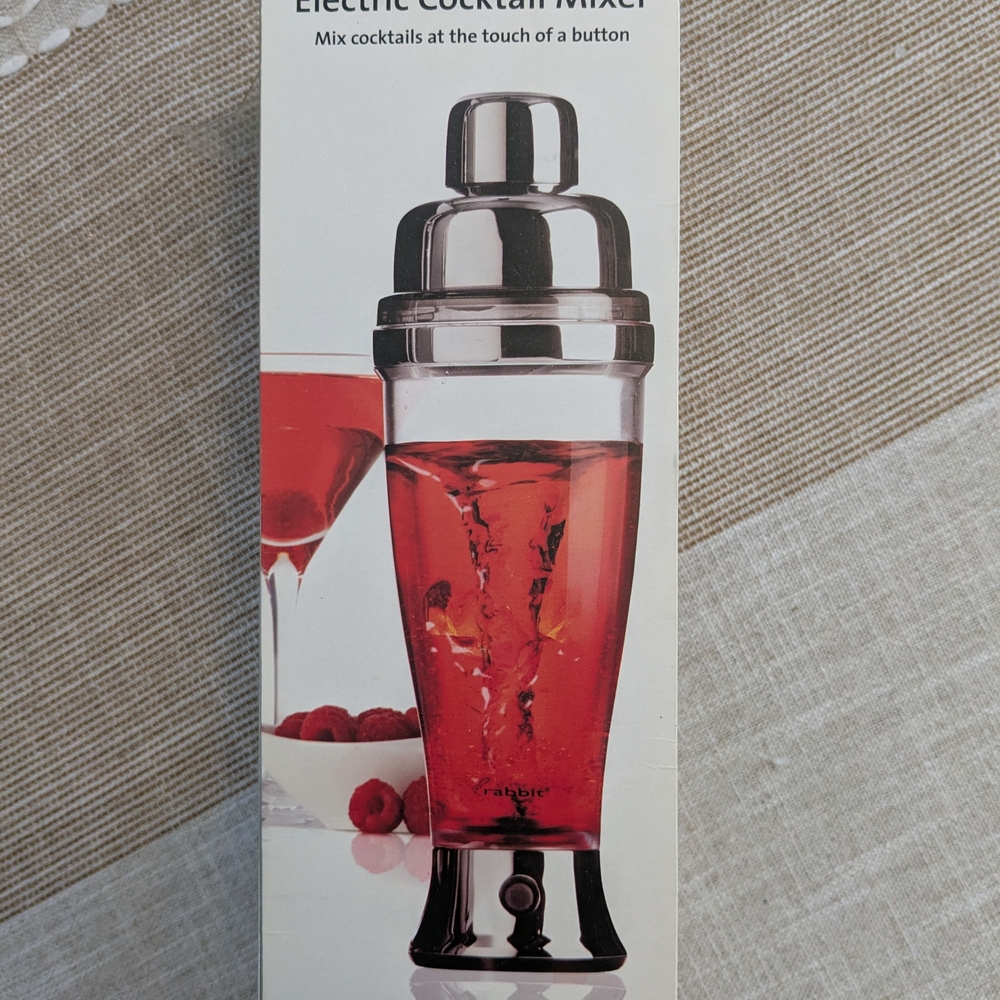 NEW IN BOX! World Market Electric Cocktail Mixer with Silver Accents
